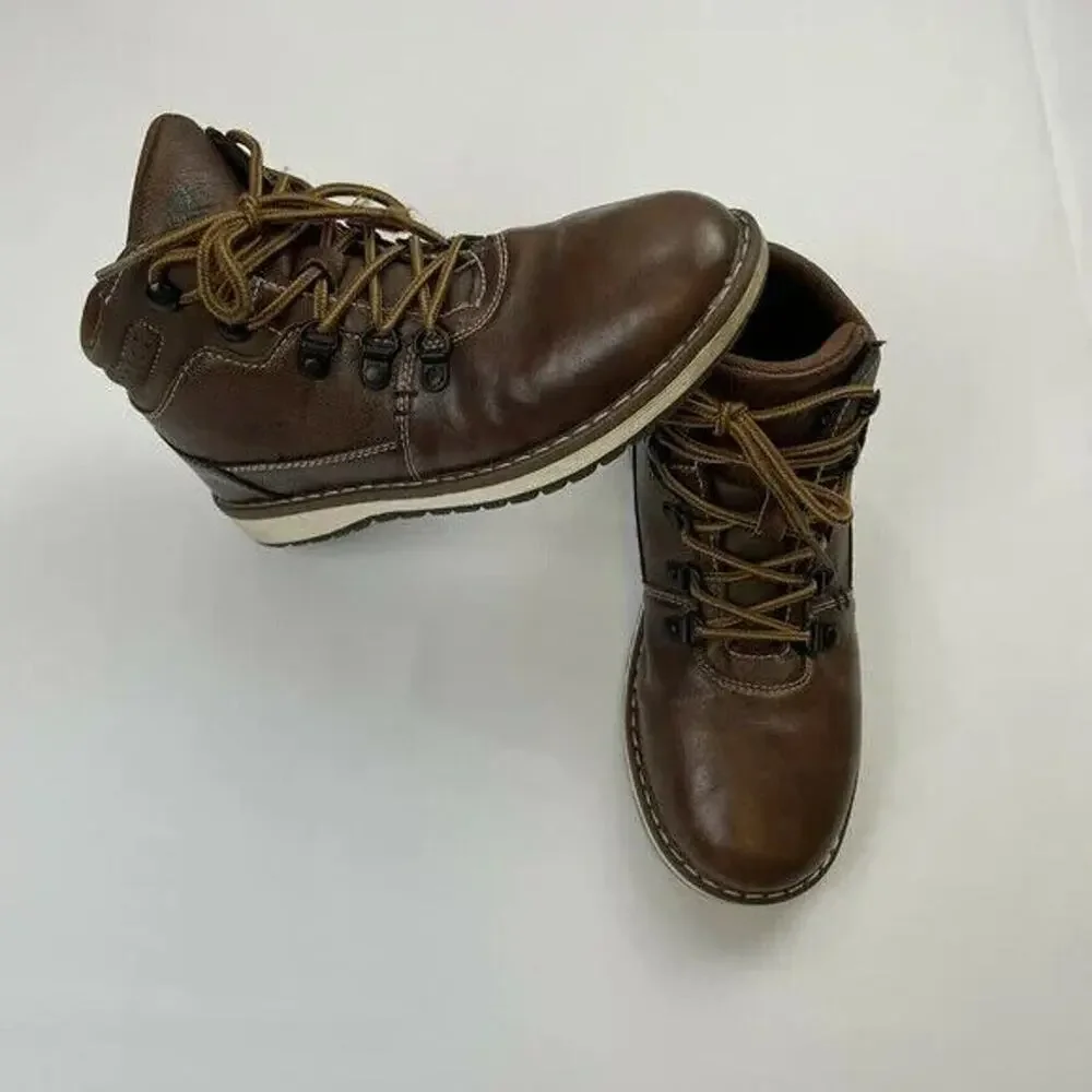 Xray Footwear Jonah Brown Combat Boots Boys Size 5 Faux Leather